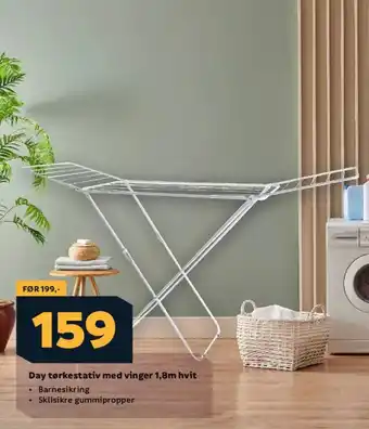 Day tørkestativ med vinger hvit