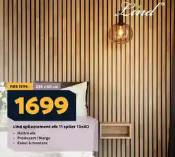 Megaflis LIND Spileelement eik 11 spiler 13x40 tilbud