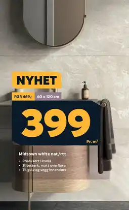 Megaflis Midtown white nat/rtt tilbud