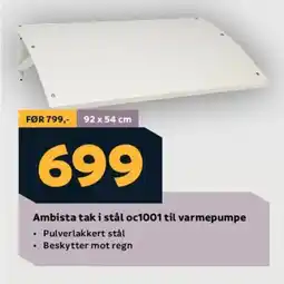 Megaflis Ambista tak i stål oc1001 til varmepumpe tilbud