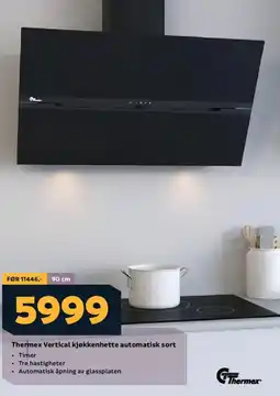 Megaflis THERMEX Vertical kjøkkenhette automatisk sort tilbud