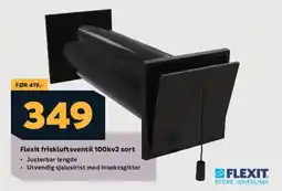 Megaflis FLEXIT Friskluftsventil 100kv2 sort tilbud