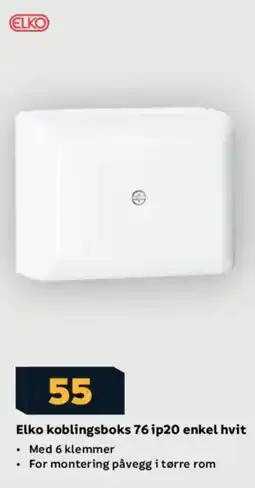 Megaflis ELKO Koblingsboks 76 ip20 enkel hvit tilbud