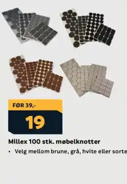 Megaflis Millex 100 stk. møbelknotter tilbud
