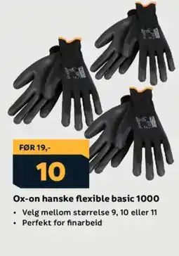 Megaflis OX-ON Hanske flexible basic 1000 tilbud