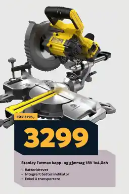 Megaflis STANLEY Fatmax kapp- og gjærsag 18v 1x4,0ah tilbud