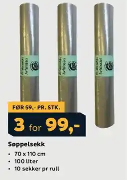 Megaflis Søppelsekk tilbud