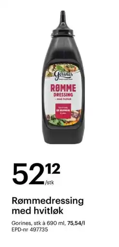 Storcash GORINES Rømmedressing med hvitløk tilbud