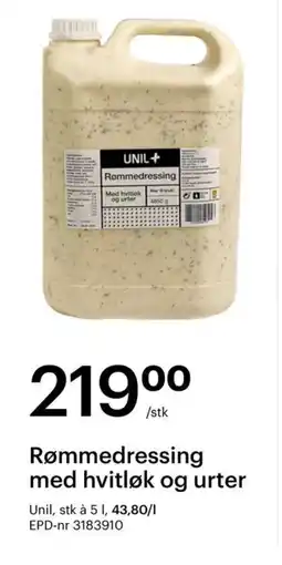 Storcash UNIL Rømmedressing med hvitløk og urter tilbud