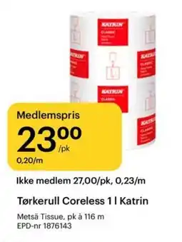 Storcash KATRIN Tørkerull coreless tilbud