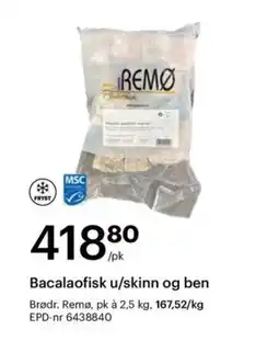 Storcash BRØDR Bacalaofisk u/skinn og ben tilbud