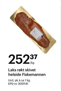 Storcash UNIL Laks røkt skivet helside fiskemannen tilbud
