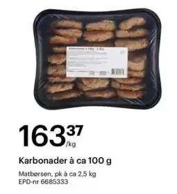 Storcash MATBØRSEN Karbonader tilbud