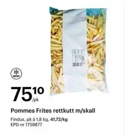 Storcash FINDUS Pommes frites rettkutt m/skall tilbud