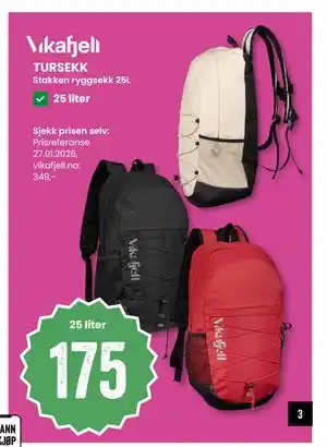 Sport Outlet TURSEKK tilbud