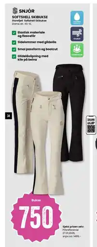 Sport Outlet SOFTSHELL SKIBUKSE tilbud