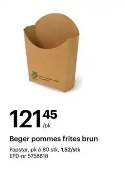 Storcash PAPSTAR Beger pommes frites brun tilbud