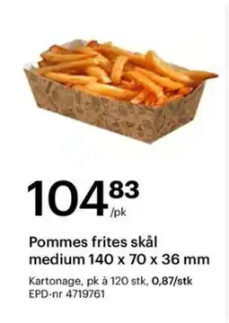 Storcash Pommes frites skål medium tilbud