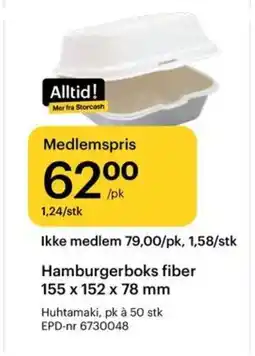 Storcash Hamburgerboks fiber tilbud