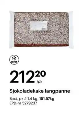 Storcash Sjokoladekake langpanne tilbud