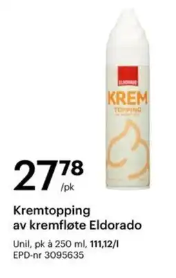 Storcash ELDORADO Kremtopping av kremfløte tilbud