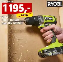 Bauhaus Drill rdd18-1c20a17 one+18v 1x2,0ah tilbud