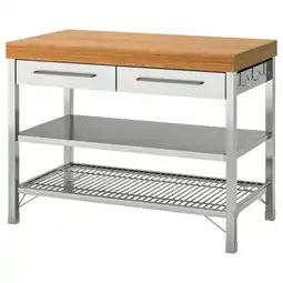 IKEA Rimforsa Arbeidsbenk, rustfritt stål/bambus, 120x63.5x92 cm tilbud