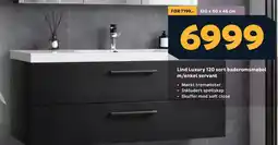 Megaflis Lind Luxury 120 sort baderomsmøbel m/enkel servant tilbud