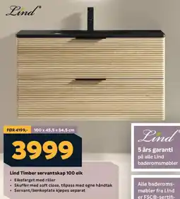 Megaflis Lind Timber servantskap 100 eik tilbud