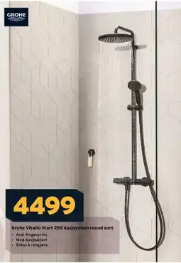 Megaflis Grohe Vitalio Start 250 dusjsystem round sort tilbud