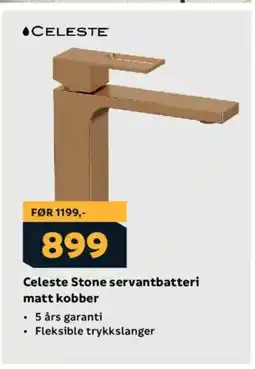 Megaflis Celeste Stone servantbatteri matt kobber tilbud