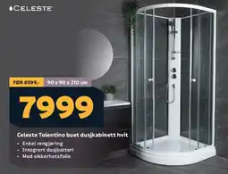 Megaflis Celeste Tolentino buet dusjkabinett hvit tilbud