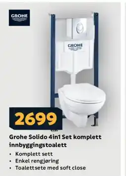 Megaflis Grohe Solido 4in1 Set komplett innbyggingstoalett tilbud