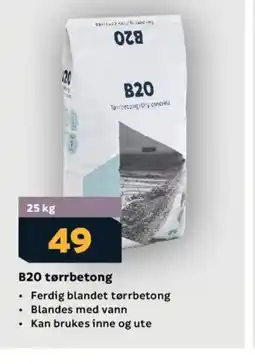 Megaflis B20 tørrbetong tilbud
