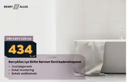 Megaflis BerryAlloc Lys Skifer Børstet Slett baderomspanel tilbud