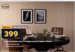 Megaflis Laug finerplate natur hvitpigmentert/lakkert 12mm tilbud