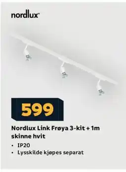 Megaflis Nordlux Link Frøya 3-kit + 1m skinne hvit tilbud