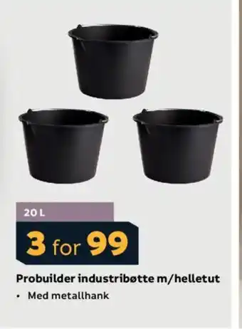 Megaflis Probuilder industribøtte m/helletut tilbud