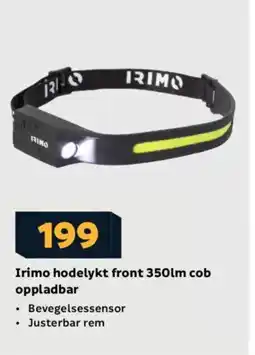 Megaflis Irimo hodelykt front 350lm cob oppladbar tilbud