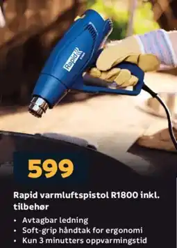 Megaflis Rapid varmluftspistol R1800 inkl. tilbehør tilbud