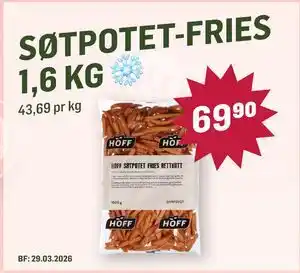 Holdbart SØTPOTET-FRIES 1,6 KG tilbud