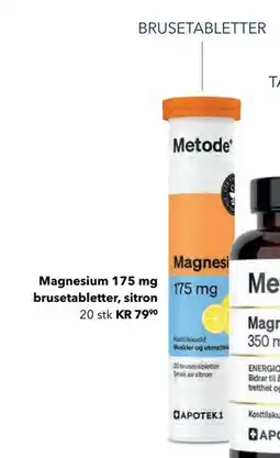 Apotek 1 Magnesium 175 mg brusetabletter, sitron tilbud
