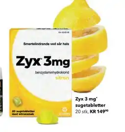 Apotek 1 Zyx 3 mg sugetabletter tilbud