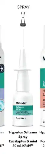 Apotek 1 Hyperton Saltvann Spray Eucalyptus & mint tilbud