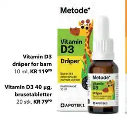 Apotek 1 Vitamin D3 dråper for barn tilbud