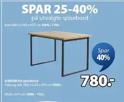 JYSK AABENRAA spisebord tilbud