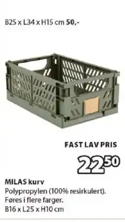 JYSK MILAS kurv tilbud