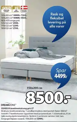 JYSK OSAELVA kontinentalseng grå-27 tilbud