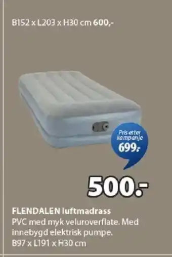 JYSK FLENDALEN luftmadrass tilbud