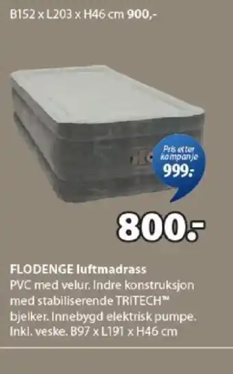 JYSK FLODENGE luftmadrass tilbud